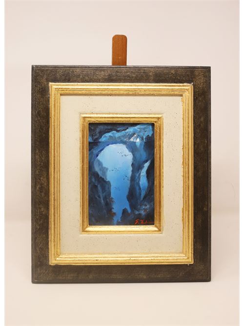 Oil on canvas backdrop of the Blue Grotto of Capri Salvatore Federico | FONDALEGROTTABLU